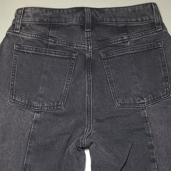 SZ27 Abercrombie & Fitch Curve Love Mom High Rise Black Jeans Distressed Hems - Picture 7 of 9